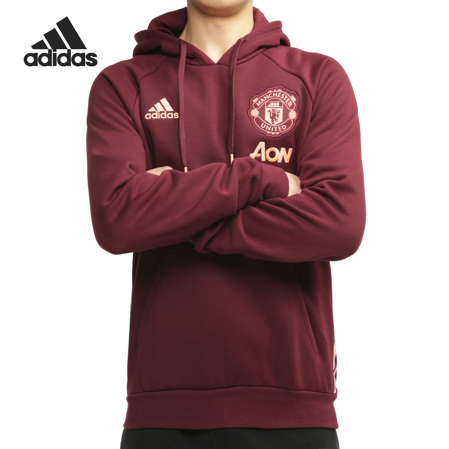 Adidas/阿迪达斯正品冬季曼联足球男女运动套头衫休闲卫衣 GK9432