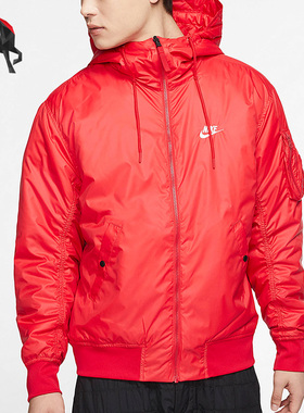 Nike/耐克 正品男子双面穿保暖连帽运动休闲棉服 CJ4378-657