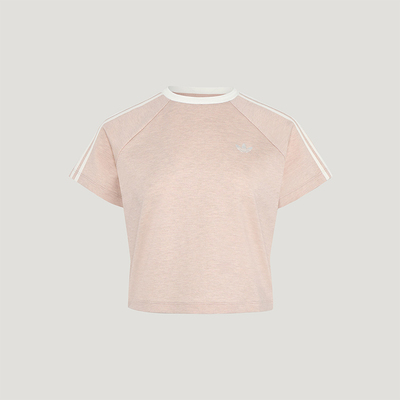 Adidas/阿迪达斯正品三叶草女针织短款时尚修身日常短袖T恤KY8480