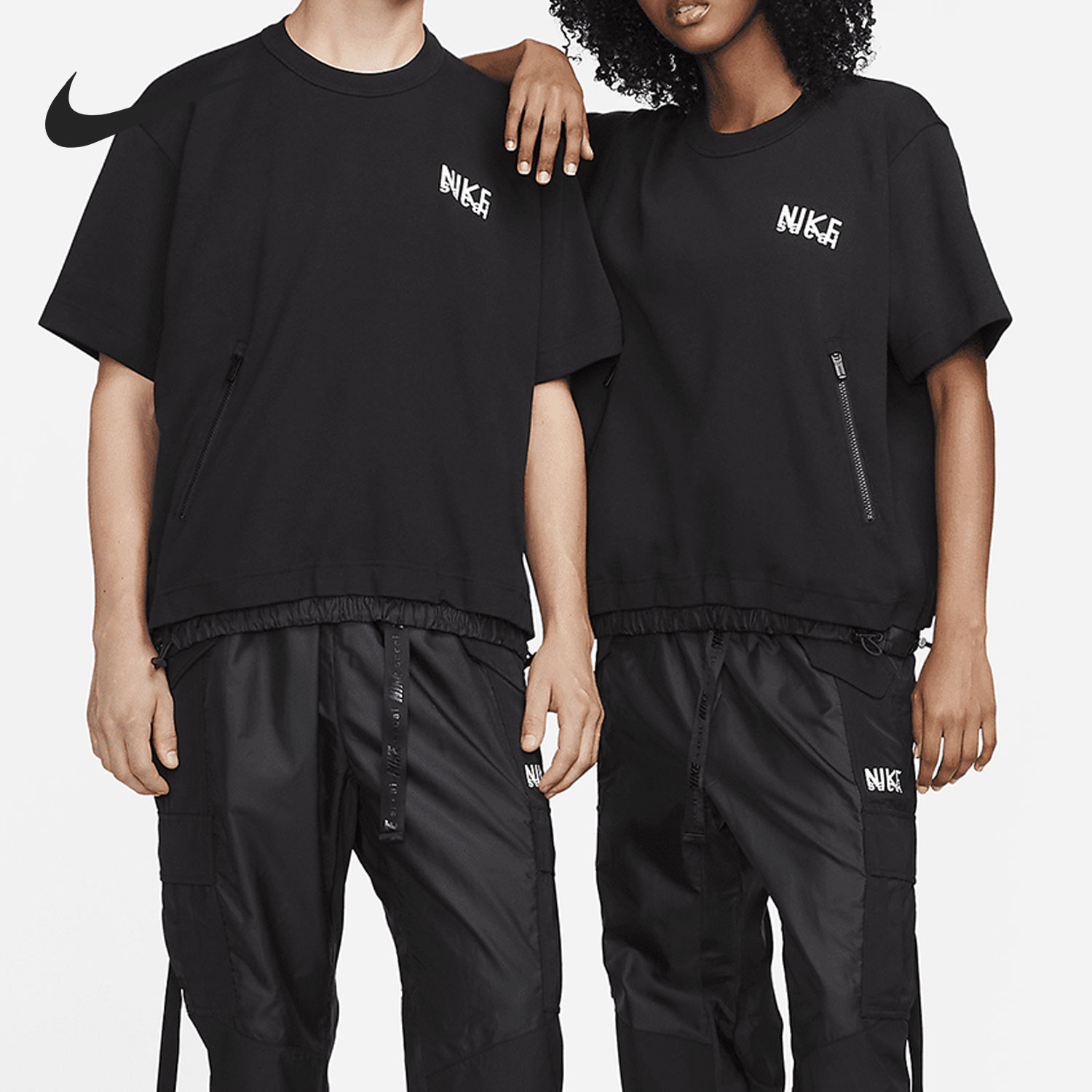 Nike/耐克正品x Sacai联名款男女潮流抽绳运动短袖DQ9056-010
