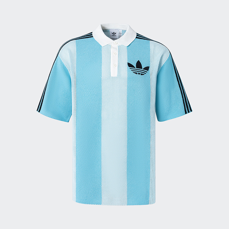 阿迪达斯男女足球风运动短袖