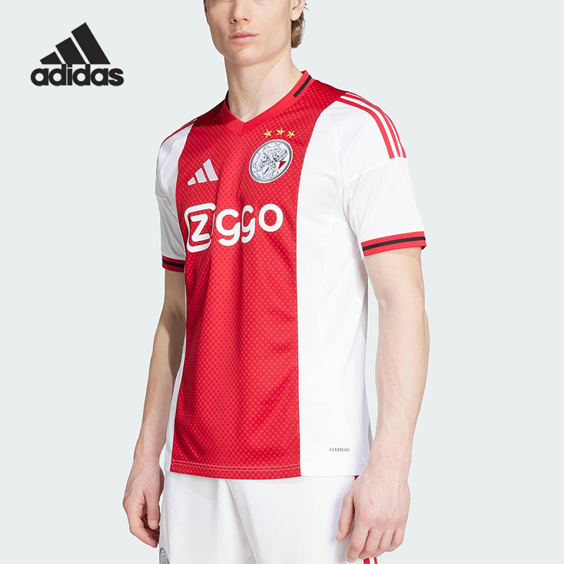 Adidas/阿迪达斯正品AJAX H JSY男士V领透气足球运动短袖JP1448