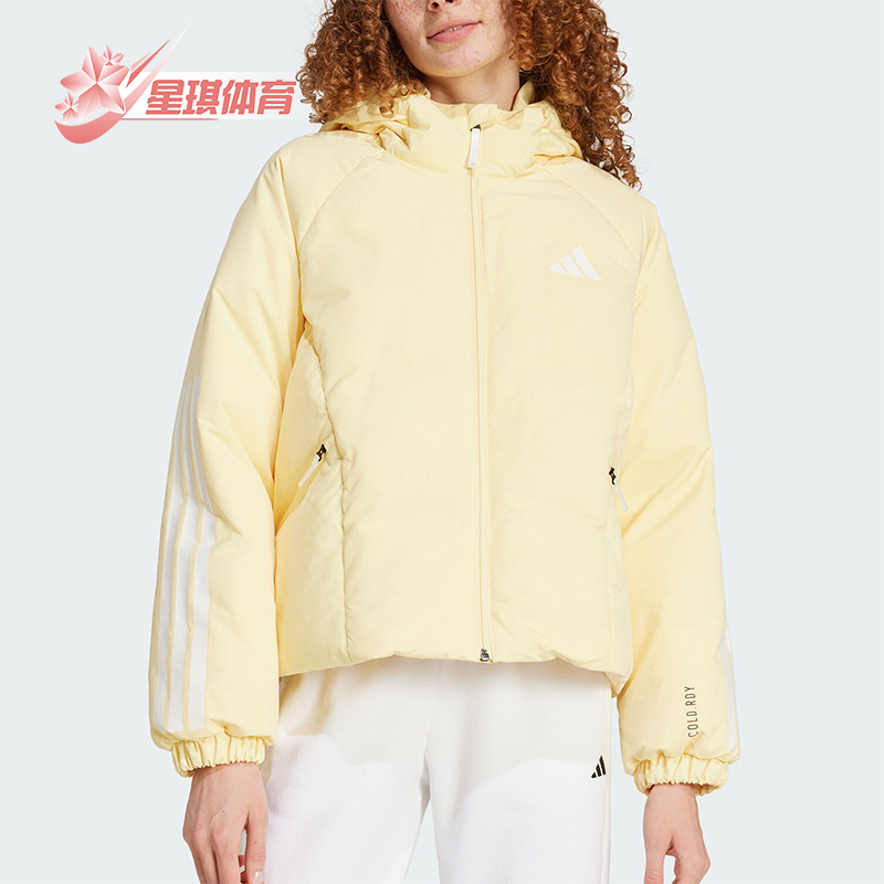 阿迪达斯女士连帽宽松保暖羽绒服