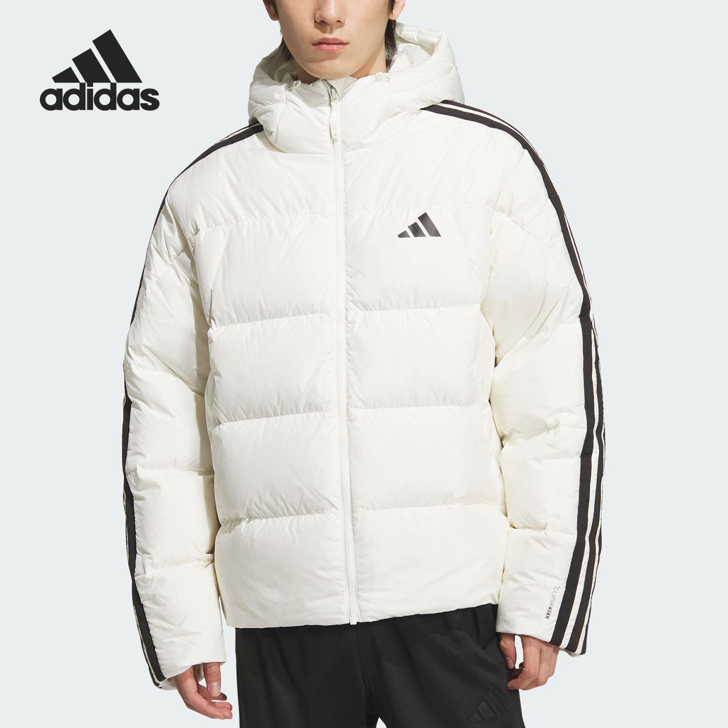 Adidas/阿迪达斯正品3S PUFF D JKT男士连帽保暖日常羽绒服KC2494