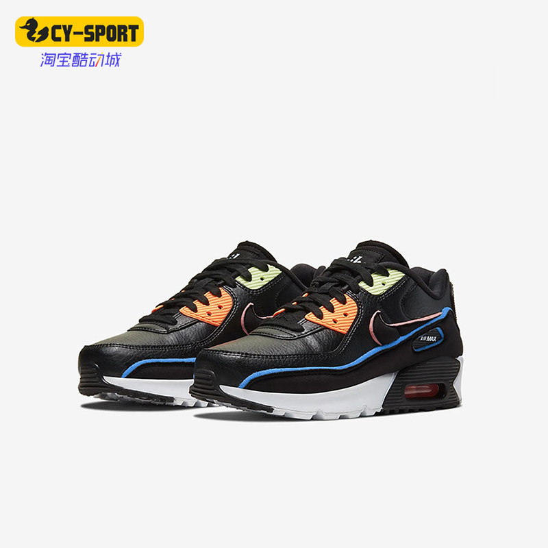 Nike/耐克正品AirMax90SE新款儿童黑色鞋经典跑步鞋CK4068-01