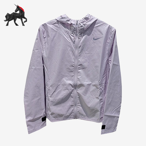 Nike/耐克正品夏季女士拉链跑步运动梭织连帽防晒外套CU3218-511