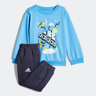 Adidas/阿迪达斯正品新款婴童春舒适运动卡通卫衣裤子套装 HS1019