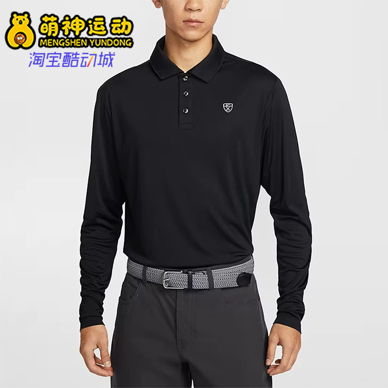 Nike/耐克正品高尔夫长袖Polo衫新款男经典黑色Polo衫IB0232-010