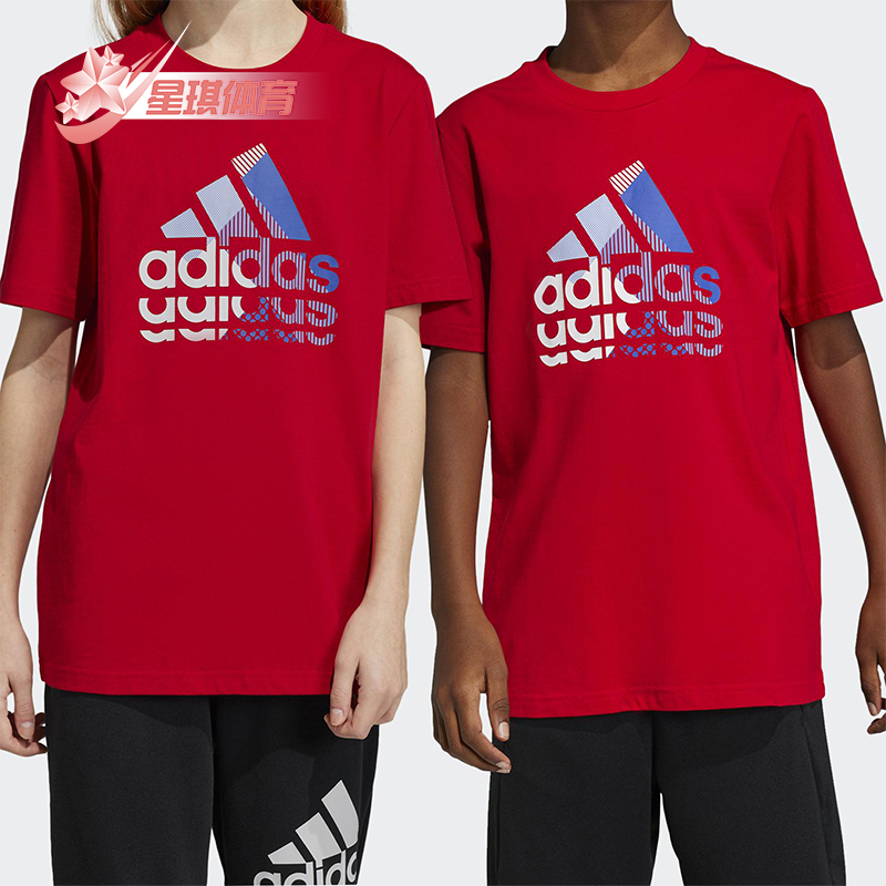 Adidas/阿迪达斯正品GRAPHIC T-SHIRT儿童经典平纹针织短袖IB9161