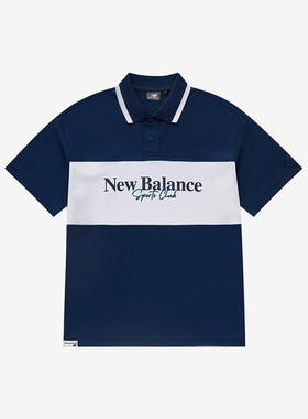 New Balance/NB正品夏季新款男士拼接透气翻领短袖5FD24203-NV
