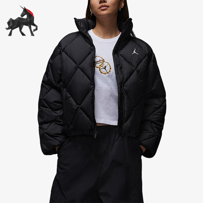 Nike/耐克正品JORDAN女士保暖防泼水立领运动休闲棉服HV0418-010