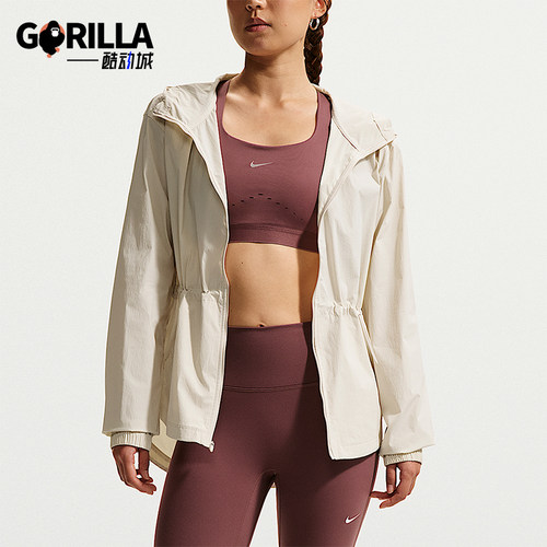 Nike/耐克正品春秋女士运动连帽简约梭织拉链夹克外套IF1167-104