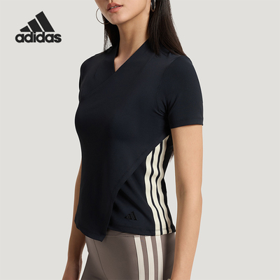 Adidas/阿迪达斯正品夏季女士休闲复古时尚修身运动短袖T恤KT7278