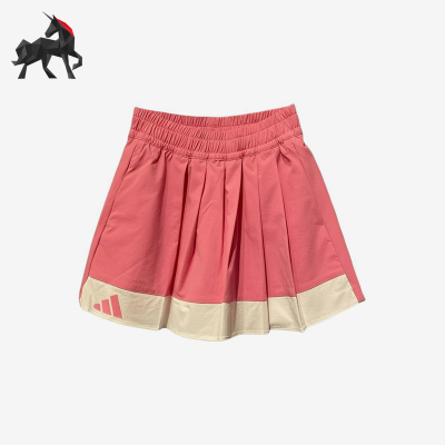 Adidas/阿迪达斯正品简约时尚儿童粉米色易干经典休闲短裤KG7841