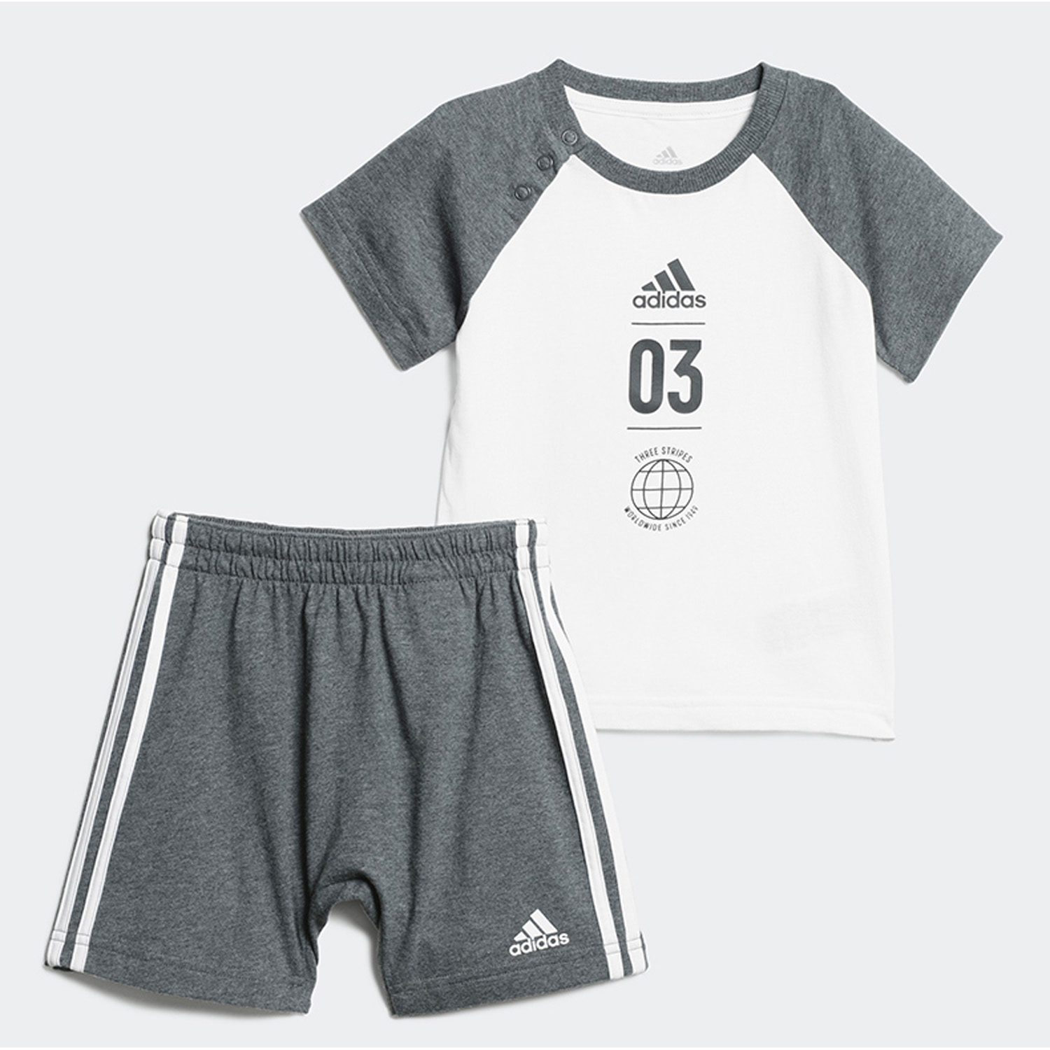 阿迪达斯正品男婴童套服短袖