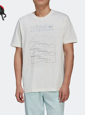 Adidas/阿迪达斯正品三叶草男子夏季运动印花透气短袖T恤 HK5006