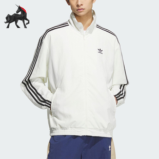 Adidas/阿迪达斯正品三叶草男士经典立领三条纹梭织外套KC1455