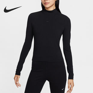 款 2025秋季 女士刺绣立领修身 长袖 010 Nike 上衣HV5028 耐克正品