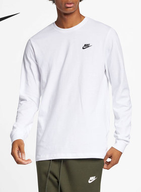 Nike/耐克官方正品男子圆领柔软针织休闲运动长袖T恤 AR5194-100