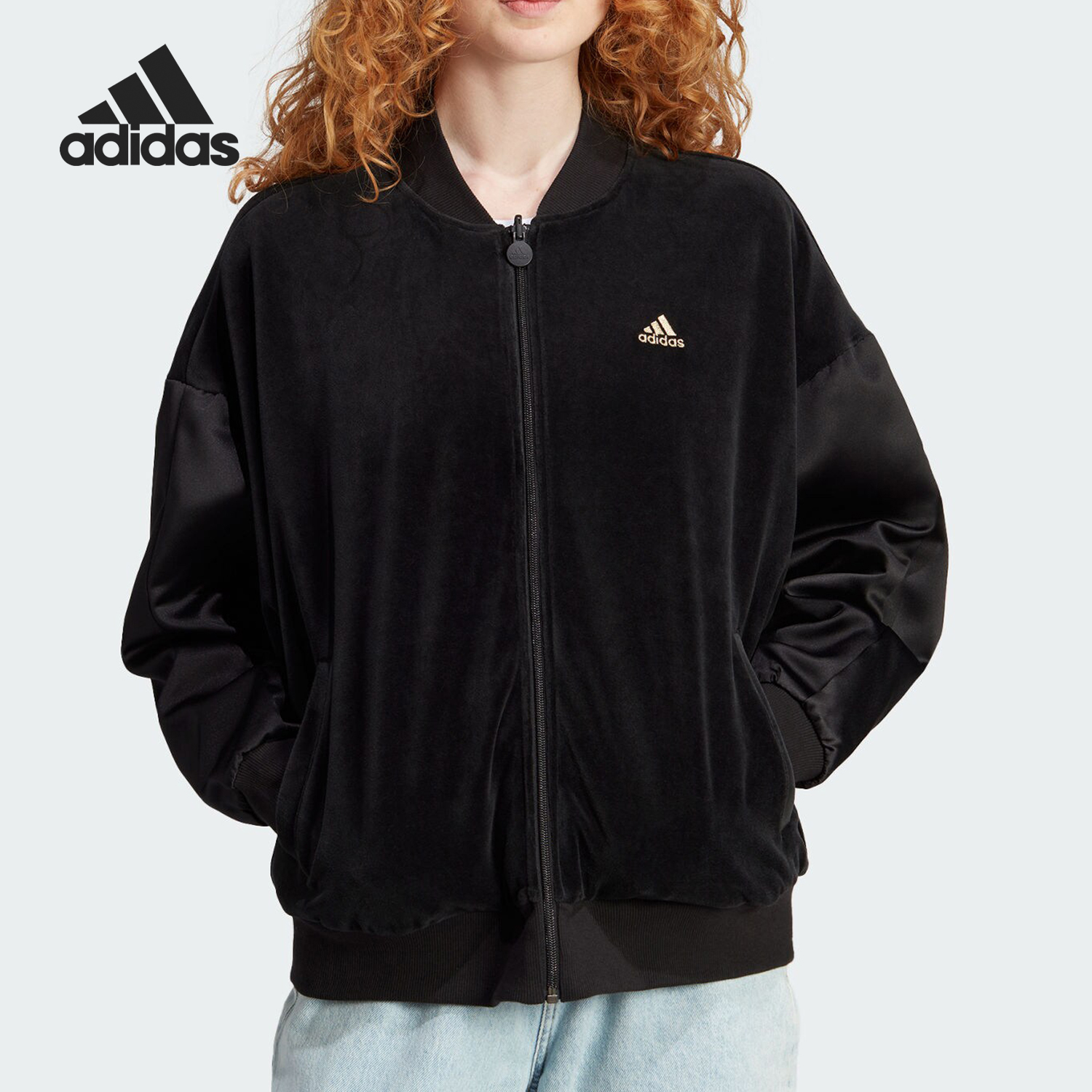 Adidas/阿迪达斯正品新款女士双面穿拉链运动休闲外套IA3173