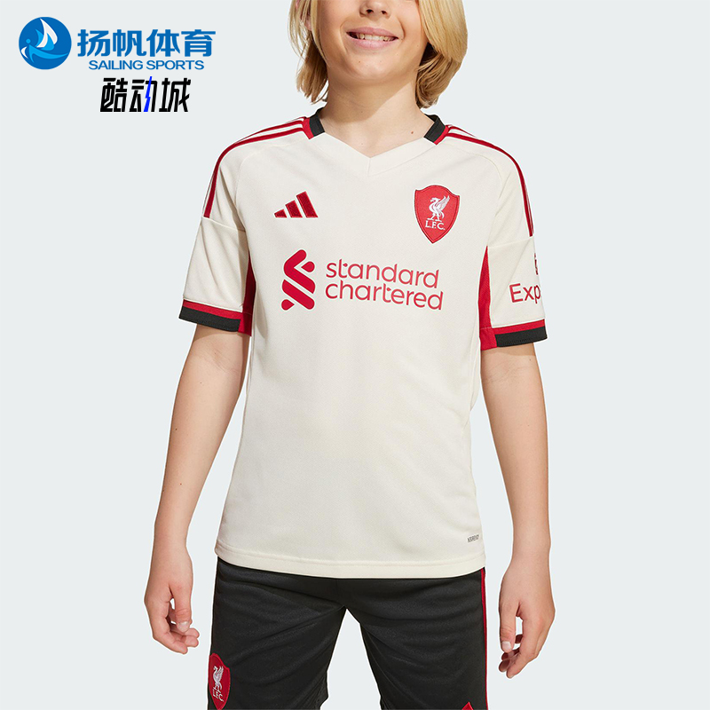 Adidas/阿迪达斯正品LIVERPOOL大童透气足球运动训练短袖JV6453