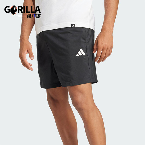 Adidas/阿迪达斯正品2025新款男士简约系带宽松梭织短裤JF1117