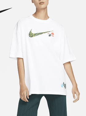 Nike/耐克正品新款女士宽松透气休闲印花运动短袖FN3711-100
