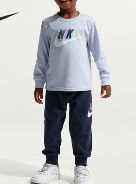 Nike/耐克正品2025冬季款婴童日常圆领束脚印花套装IU5427-410
