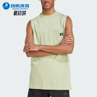 无袖 Adidas 背心JJ3973 宽松透气经典 男士 阿迪达斯正品 2025夏季