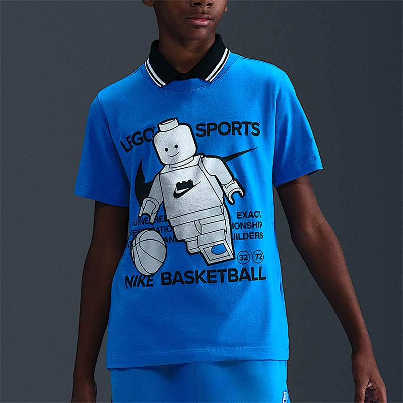 Nike/耐克正品2025大童日常圆领套头透气耐穿运动短袖HV5194-470