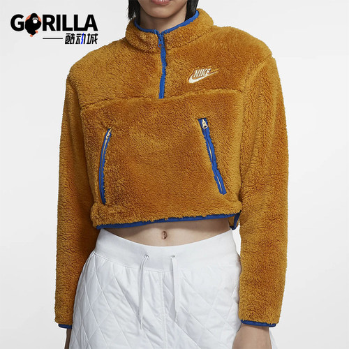 Nike/耐克正品2025秋季款女士日常立领运动保暖卫衣CJ6283-727