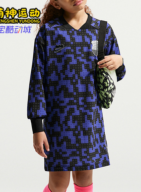 Nike/耐克正品新款儿童梭织套头时尚经典长袖连衣裙IO3127-010