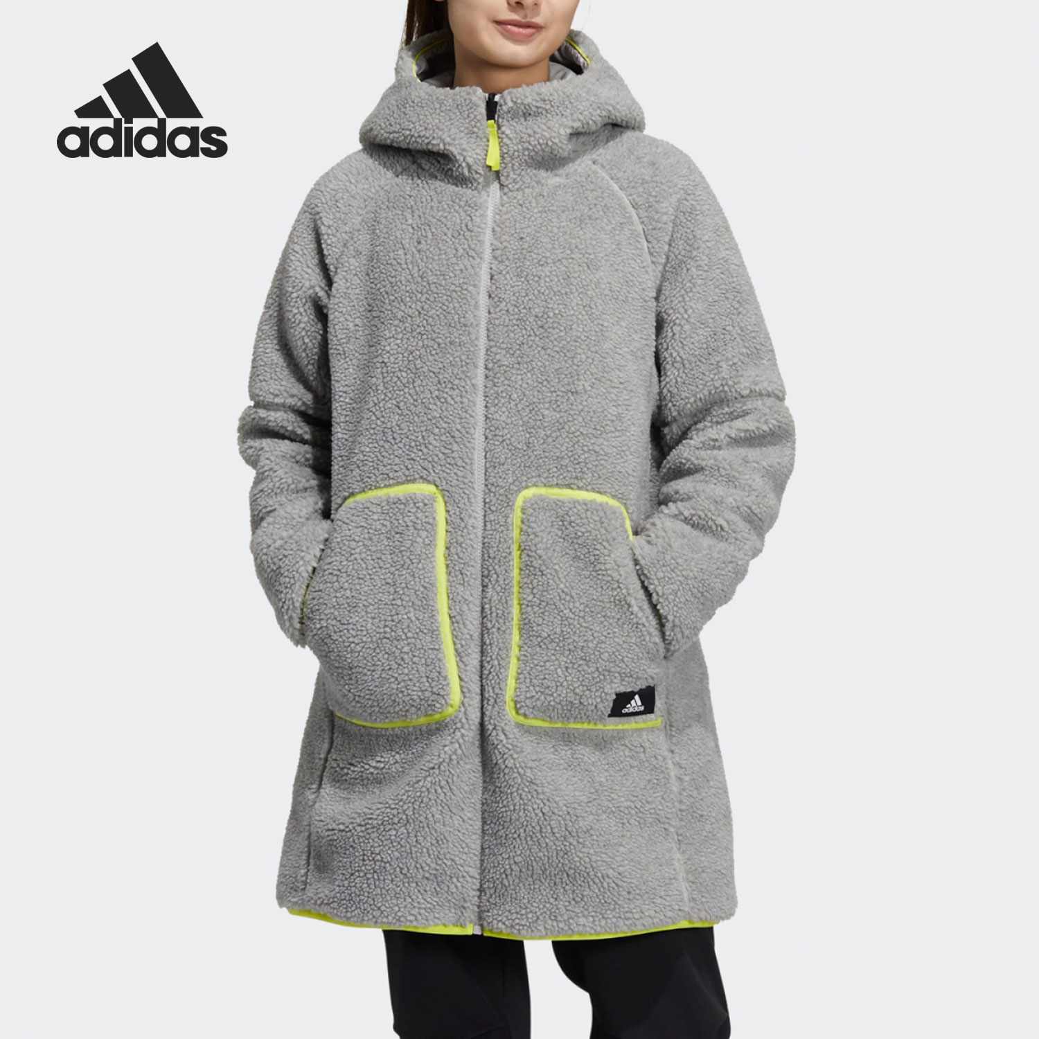 阿迪达斯女子中长款棉服