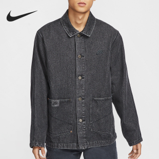 男士 Nike 冬新款 翻領(lǐng)機(jī)能風(fēng)寬松牛仔外套HV1814 耐克官方正品 010