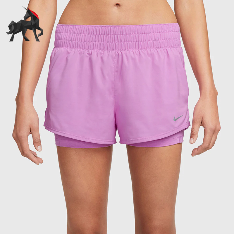 Nike/耐克正品2025女士印花松紧腰透气二合一运动短裤DX6013-532