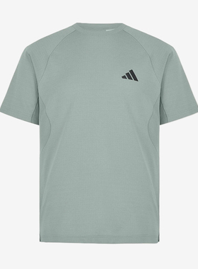 Adidas/阿迪达斯正品新款男灰绿色训练凉感经典速干短袖T恤IA6094