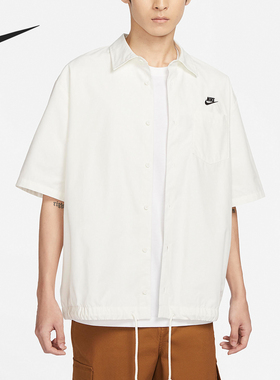 Nike/耐克正品CLUB 男士翻领宽松休闲短袖纽扣衬衫FN3903-133