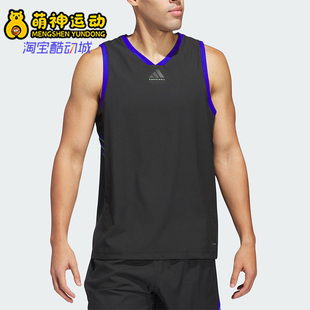 阿迪达斯正品 经典 春季 男士 篮球透气运动V领背心JN0338 新款 Adidas