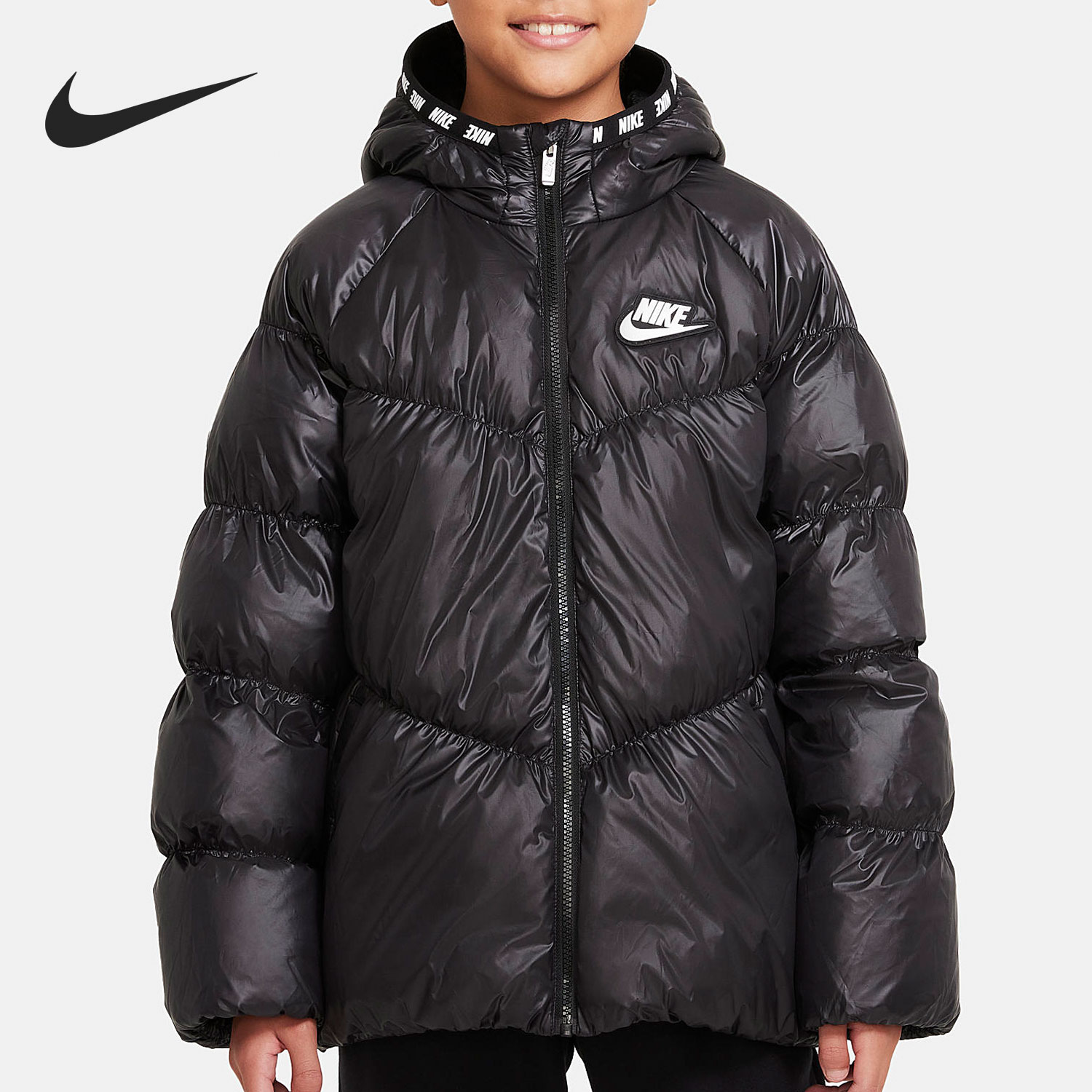 Nike/耐克正品冬季大童保暖运动连帽鸭绒羽绒服 DO5197-010