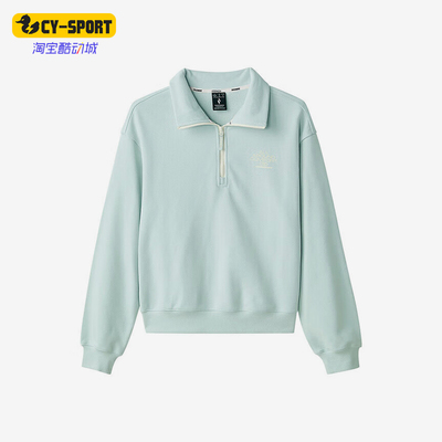 斯凯奇女士翻领宽松保暖休闲卫衣