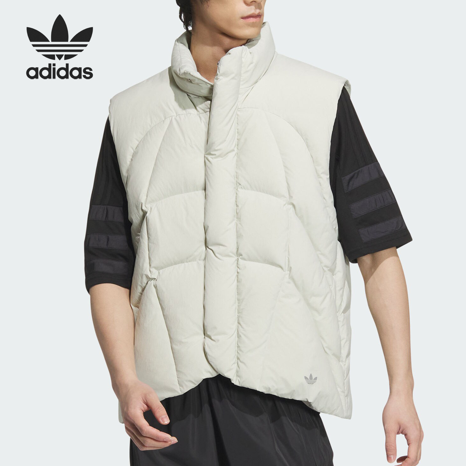 Adidas/阿迪达斯正品三叶草男士宽松保暖运动羽绒马甲JD3741