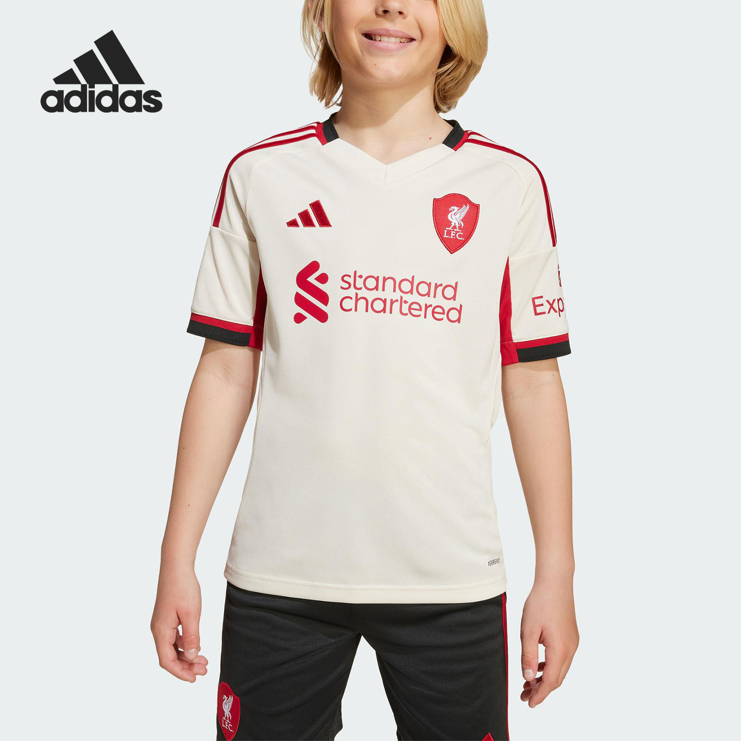 Adidas/阿迪达斯正品LIVERPOOL大童透气足球运动训练短袖JV6453