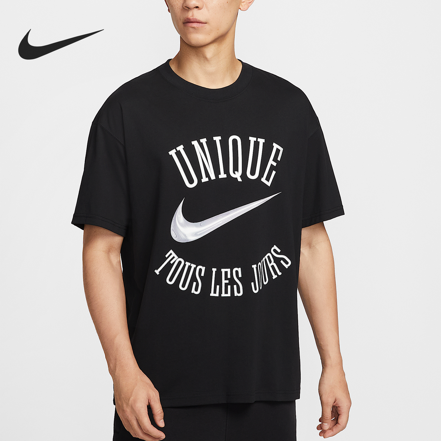 Nike/耐克正品夏季男士印花柔软宽松透气篮球运动短袖HV1696-010
