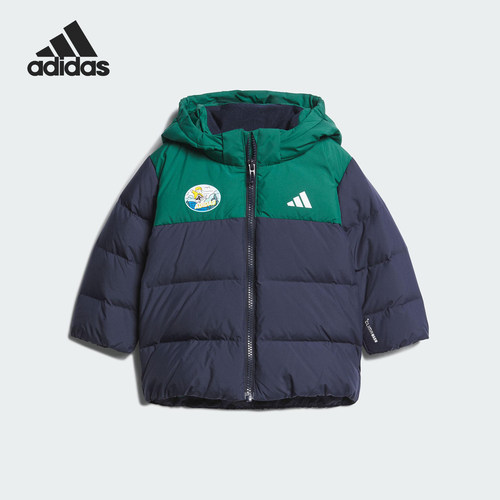 Adidas/阿迪达斯正品IN GFX DOWN JKT婴童拼接羽绒服KC5396