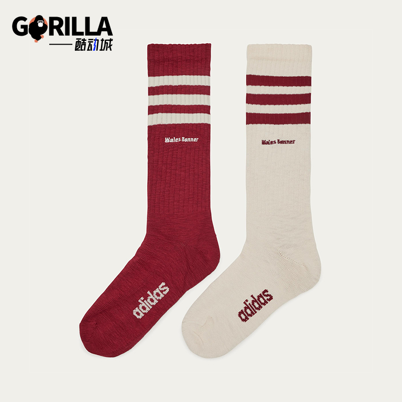 Adidas/阿迪达斯正品2025新款男女同款中筒运动袜两双装JH3610