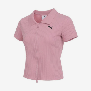 翻领拉链休闲针织POLO衫 Puma 彪马正品 2025女士短款 634779