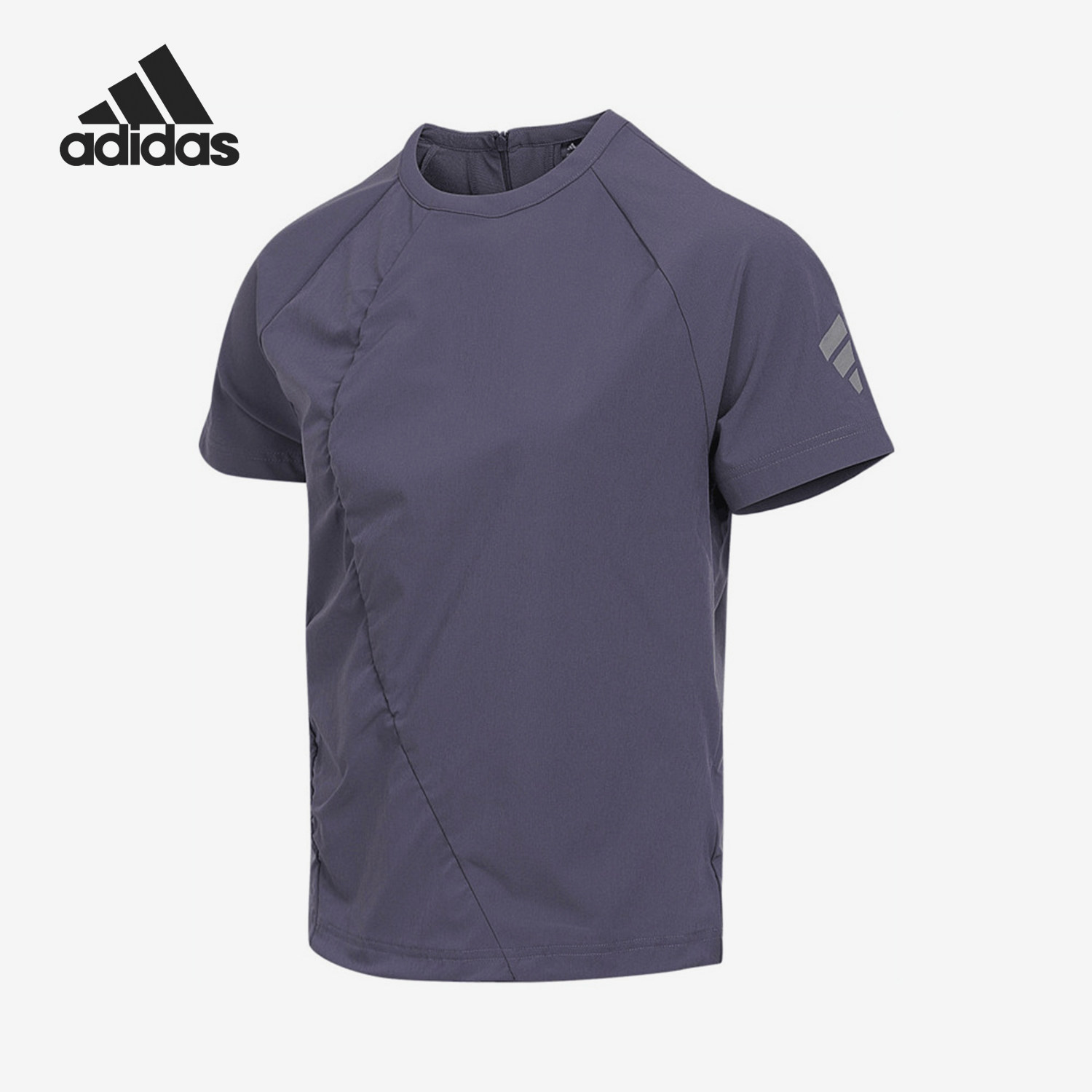 Adidas/阿迪达斯官方正品新款女灰紫色训练健身透气短袖T恤KG7129