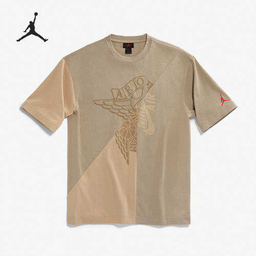 Nike/耐克正品男款拼接印花美式复古运动圆领短袖CW3168-247