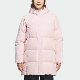 Adidas/阿迪达斯正品2025秋季款女士休闲保暖中长款羽绒服KC2484