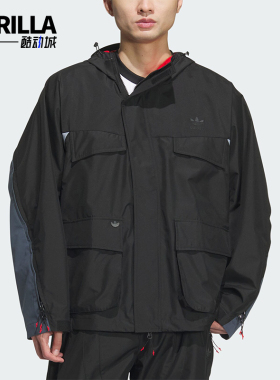 Adidas/阿迪达斯正品三叶草男士连帽经典宽松夹克外套JN5825